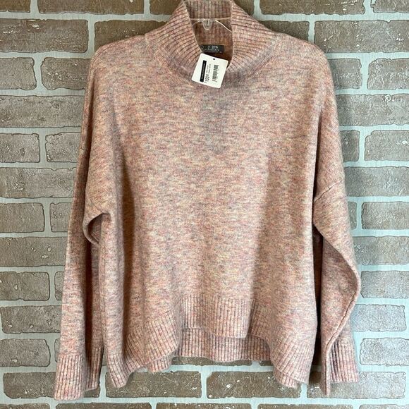 NWT Rochelle’s Boutique Graham sweater M/L Pink Heather Cashmere Blend - Picture 1 of 9
